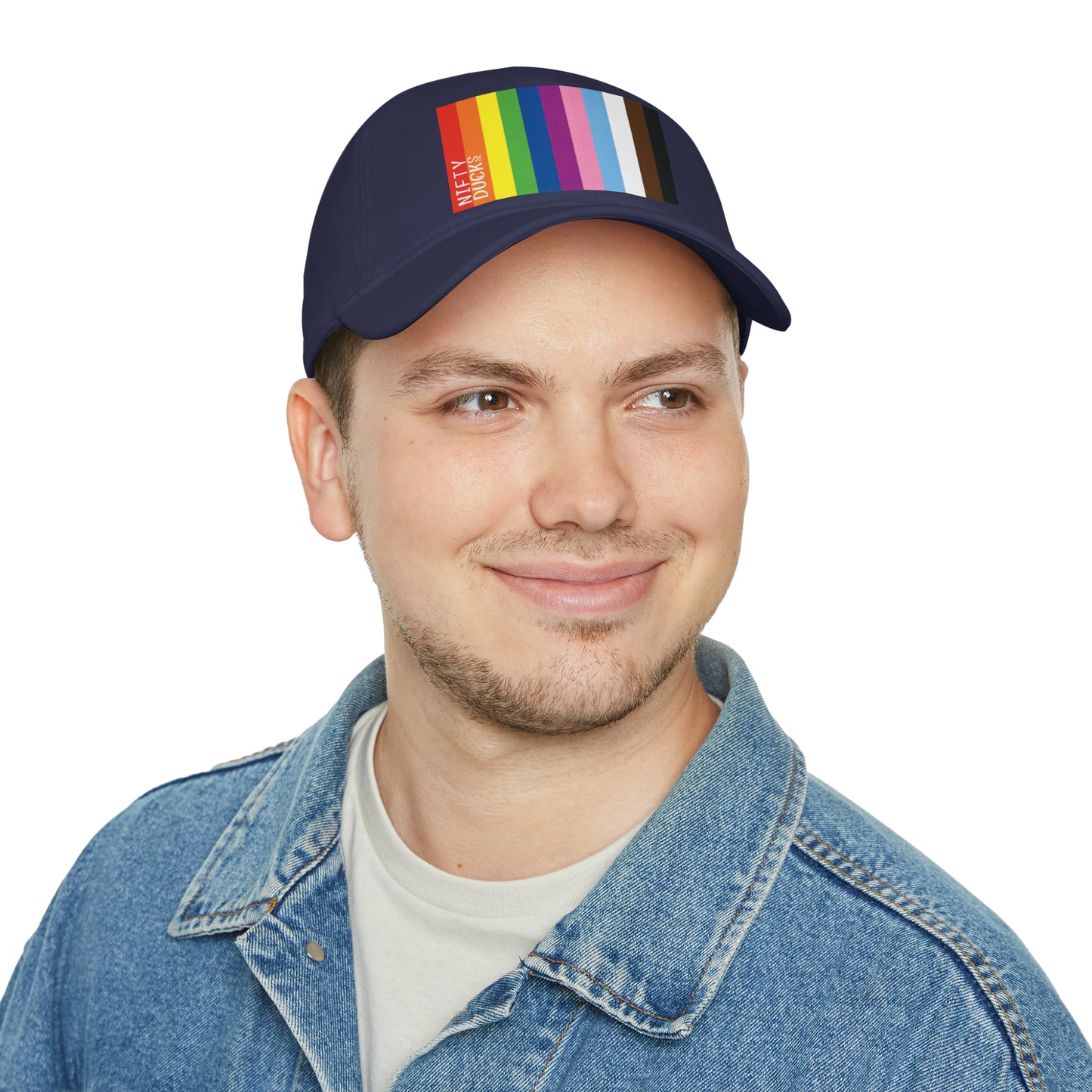 Nifty Ducks Co. Logo2 - Pride colors - Low Profile Baseball Cap