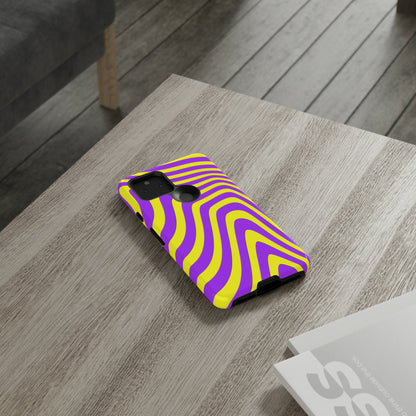 Retro wavy - yellow and purple - Tough Cases