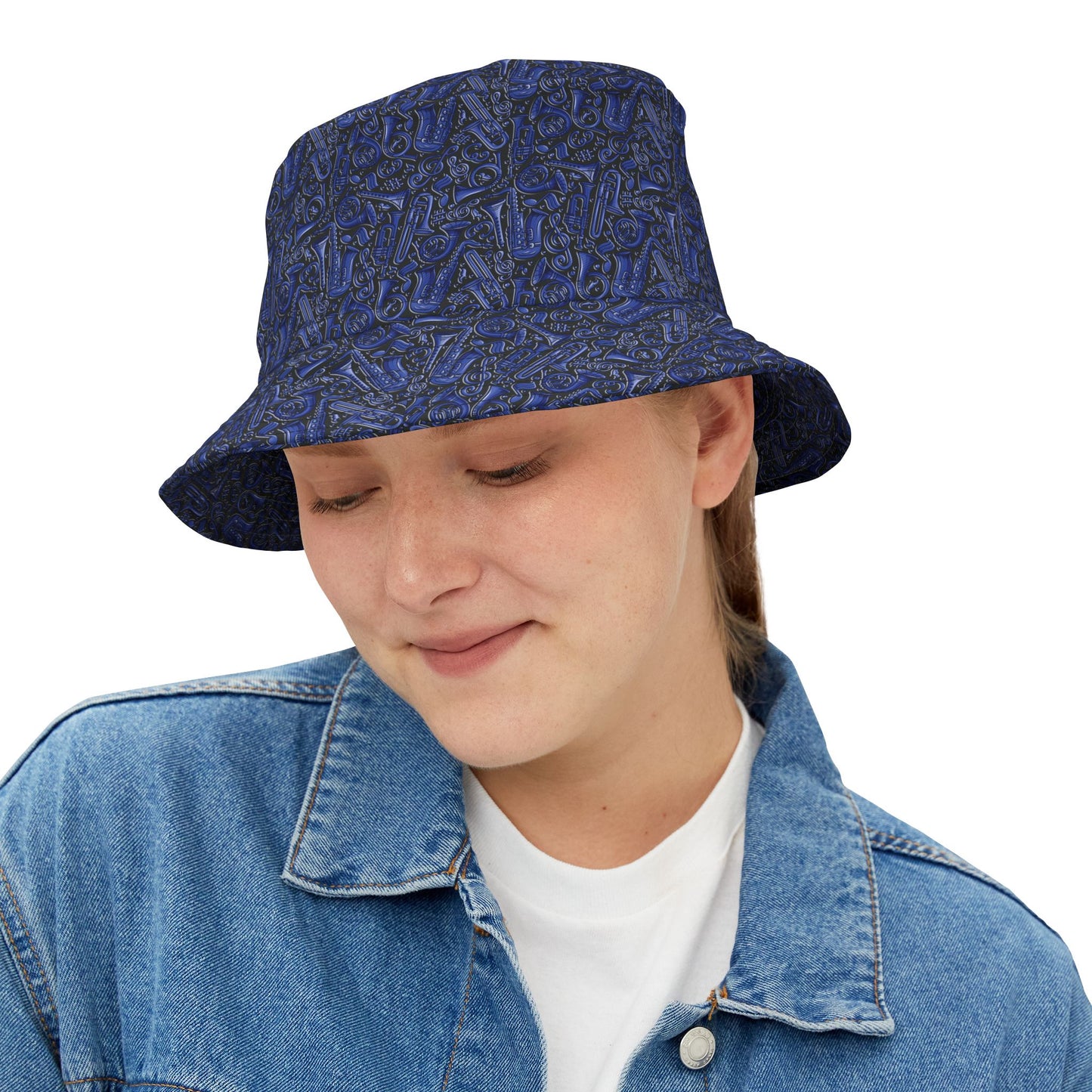 Band Camp - Blue - Black 000000 - Bucket Hat (AOP)