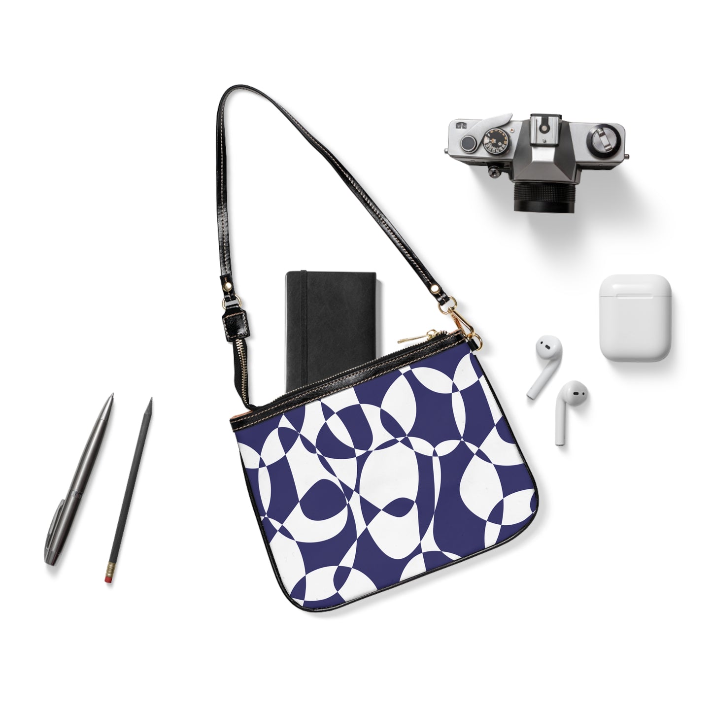 Sapphire Swirl - White - Small Shoulder Bag