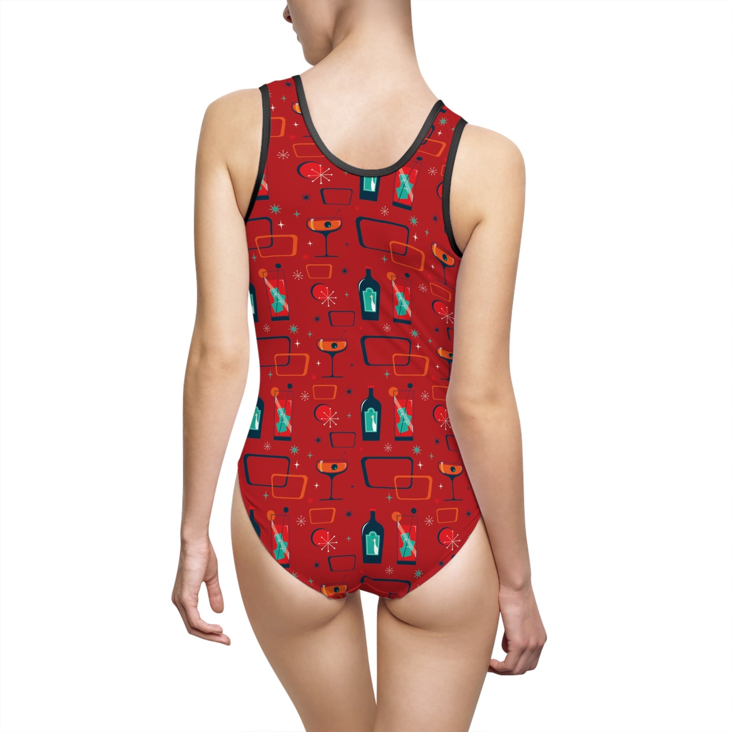 Cocktail Time - Red c20011 - Women's Classic One-Piece Swimsuit