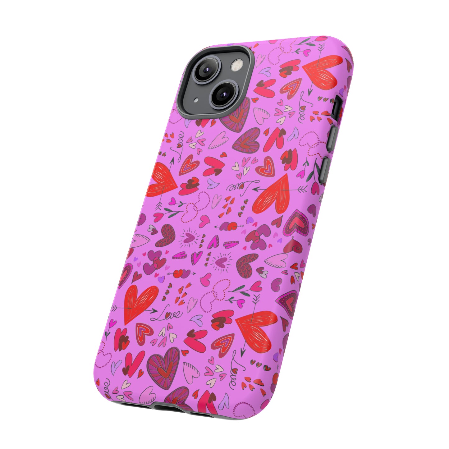 Heart Doodles - Fuschia Pink ff8eff - Tough Cases