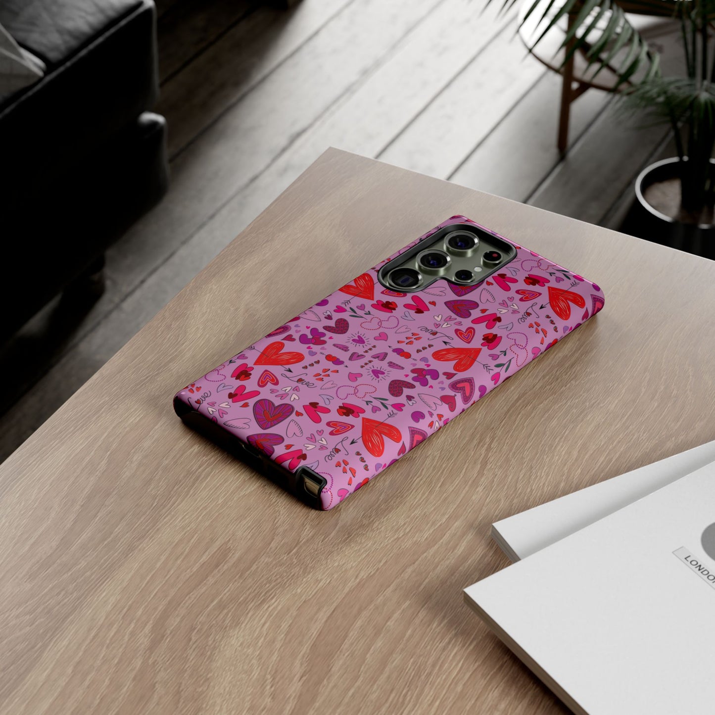 Heart Doodles - Fuschia Pink ff8eff - Tough Cases