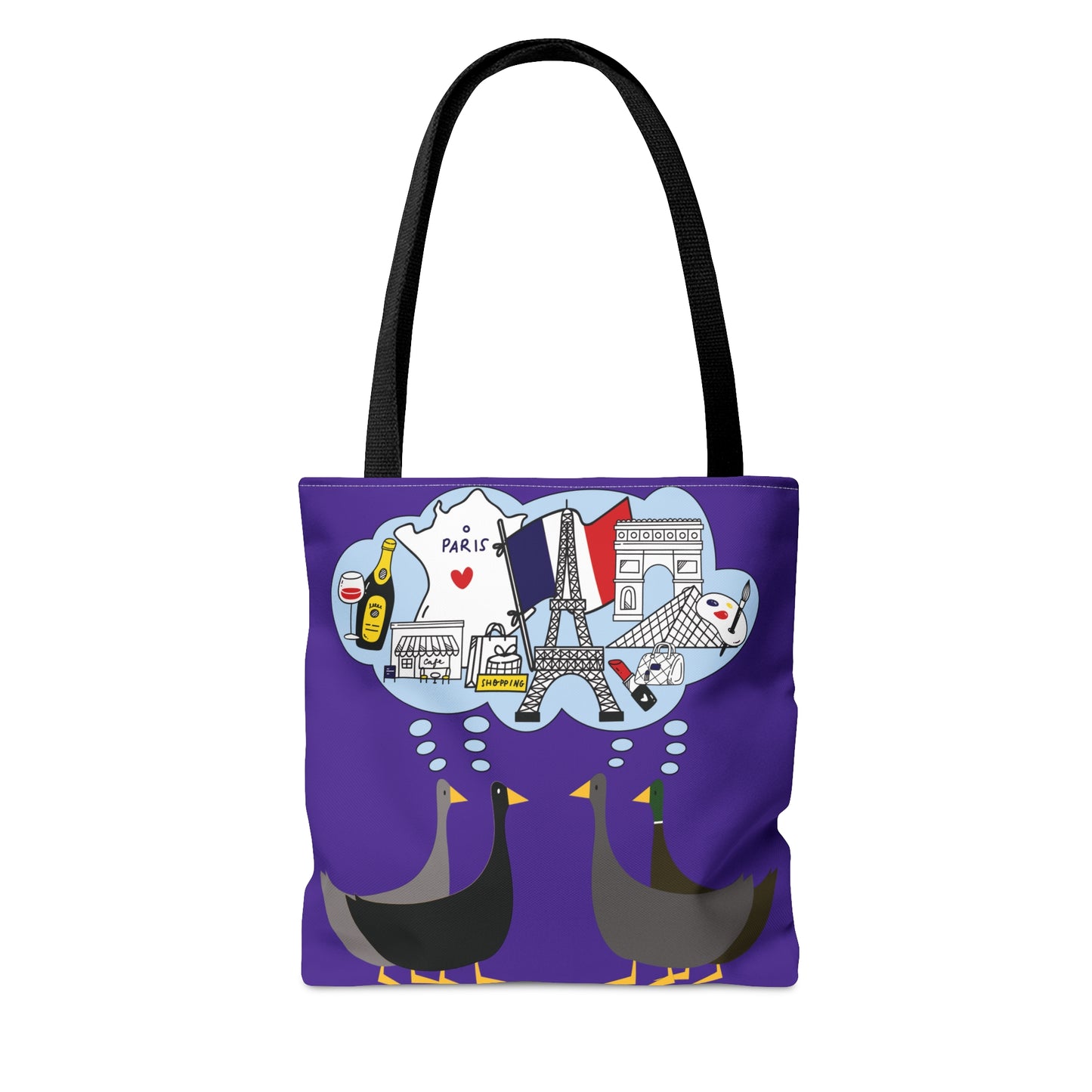 Ducks dreaming of Paris - Purple Heart 5412AB - Tote Bag