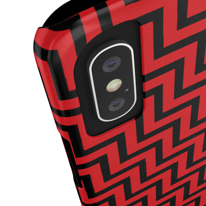 Zigs and Zags - Black - Scarlet - Slim Phone Cases