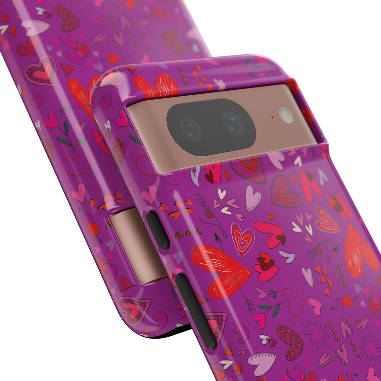 Heart Doodles - Deep Magenta B805AE - Tough Cases