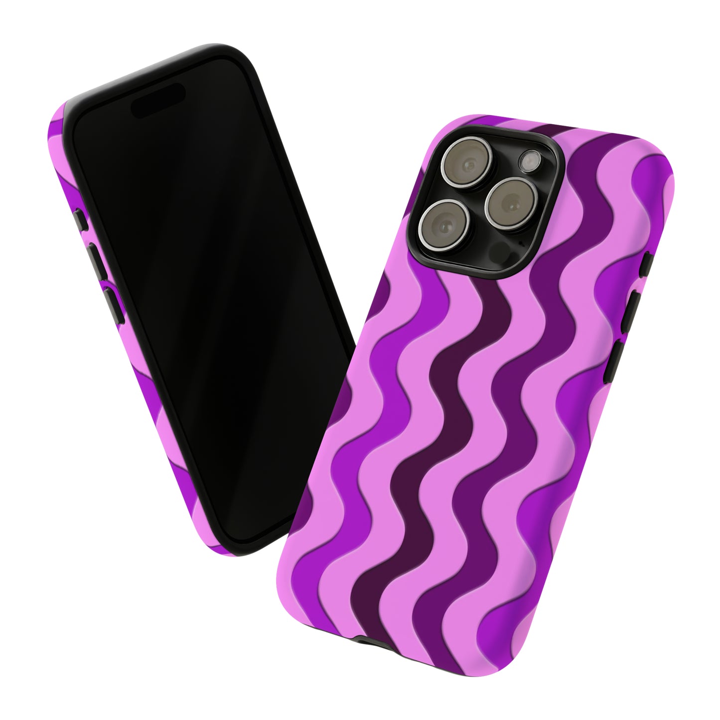 Vertical retro wavy purple and pink - Tough Cases