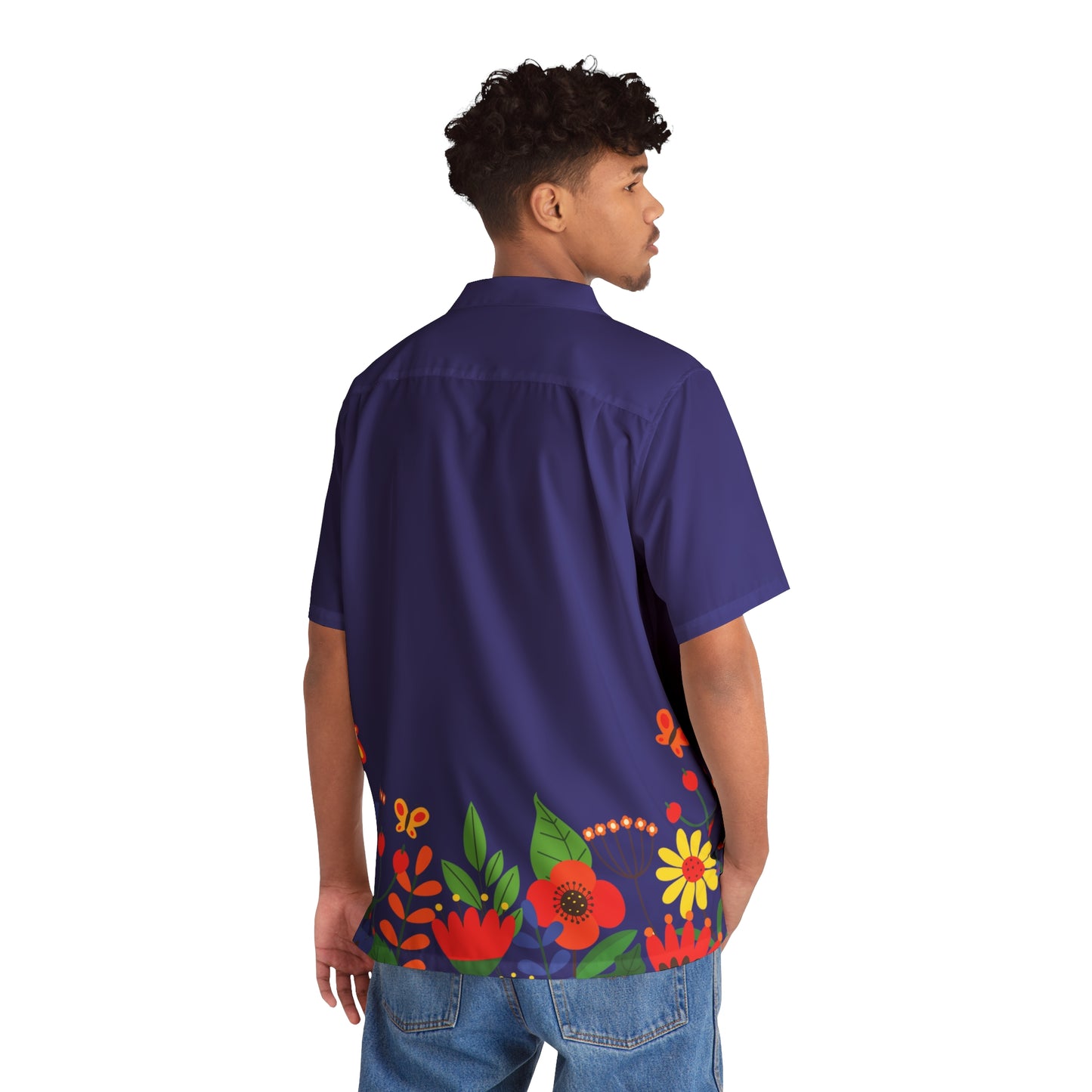 Bright Summer flowers - Ultramarine 160987 - Men's Hawaiian Shirt