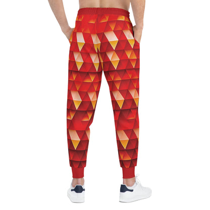 Geometric Flame - Red Triangles - Boston University Red d00000 - Athletic Joggers