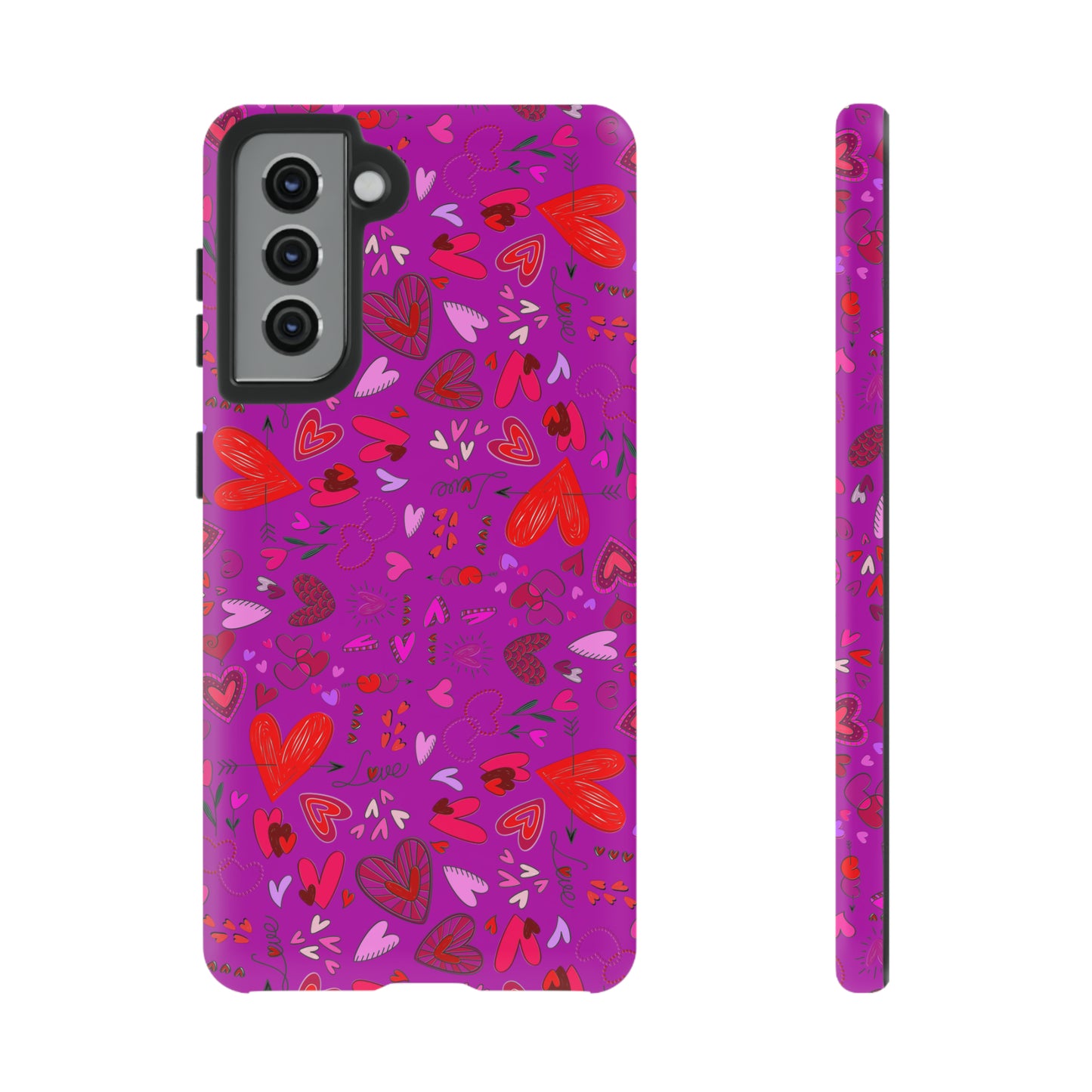 Heart Doodles - Deep Magenta B805AE - Tough Cases