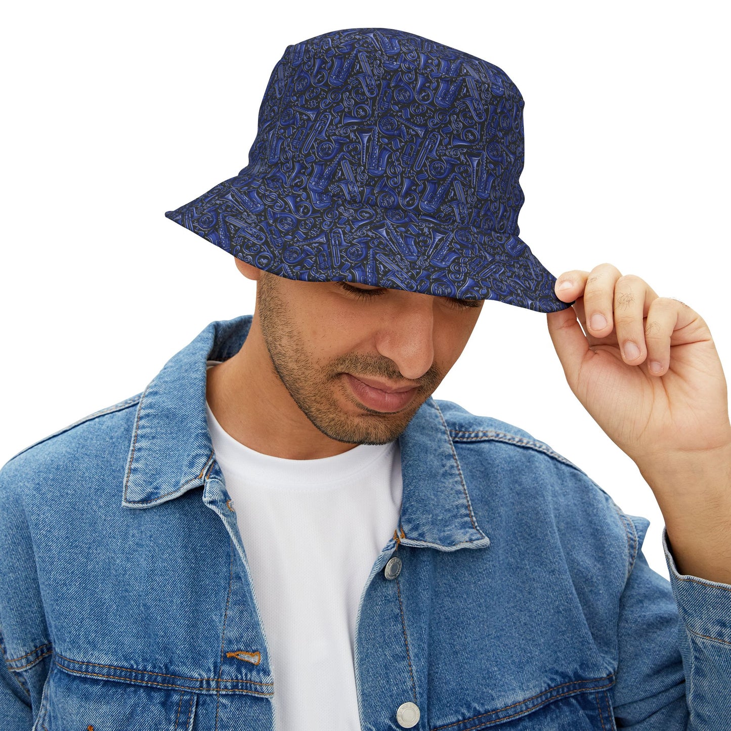 Band Camp - Blue - Black 000000 - Bucket Hat (AOP)