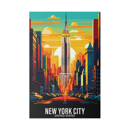 New York City - United States - Black 000000 - Matte Canvas, Stretched, 0.75"