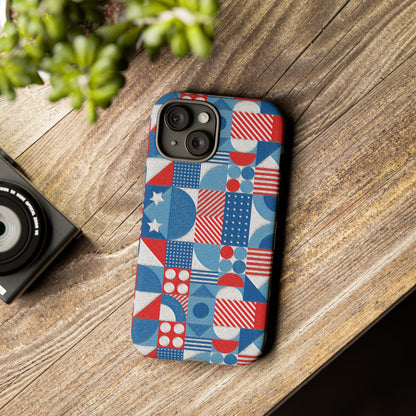 Red White and Blue Bold Pattern - BIG - Oil Paint Texture - Tough Cases