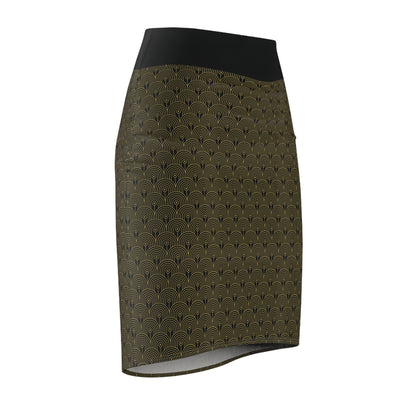 Art Deco 10 - Black 000000 - Women's Pencil Skirt (AOP)