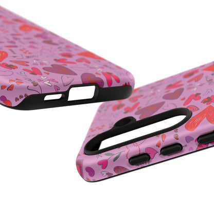 Heart Doodles - Fuschia Pink ff8eff - Tough Cases