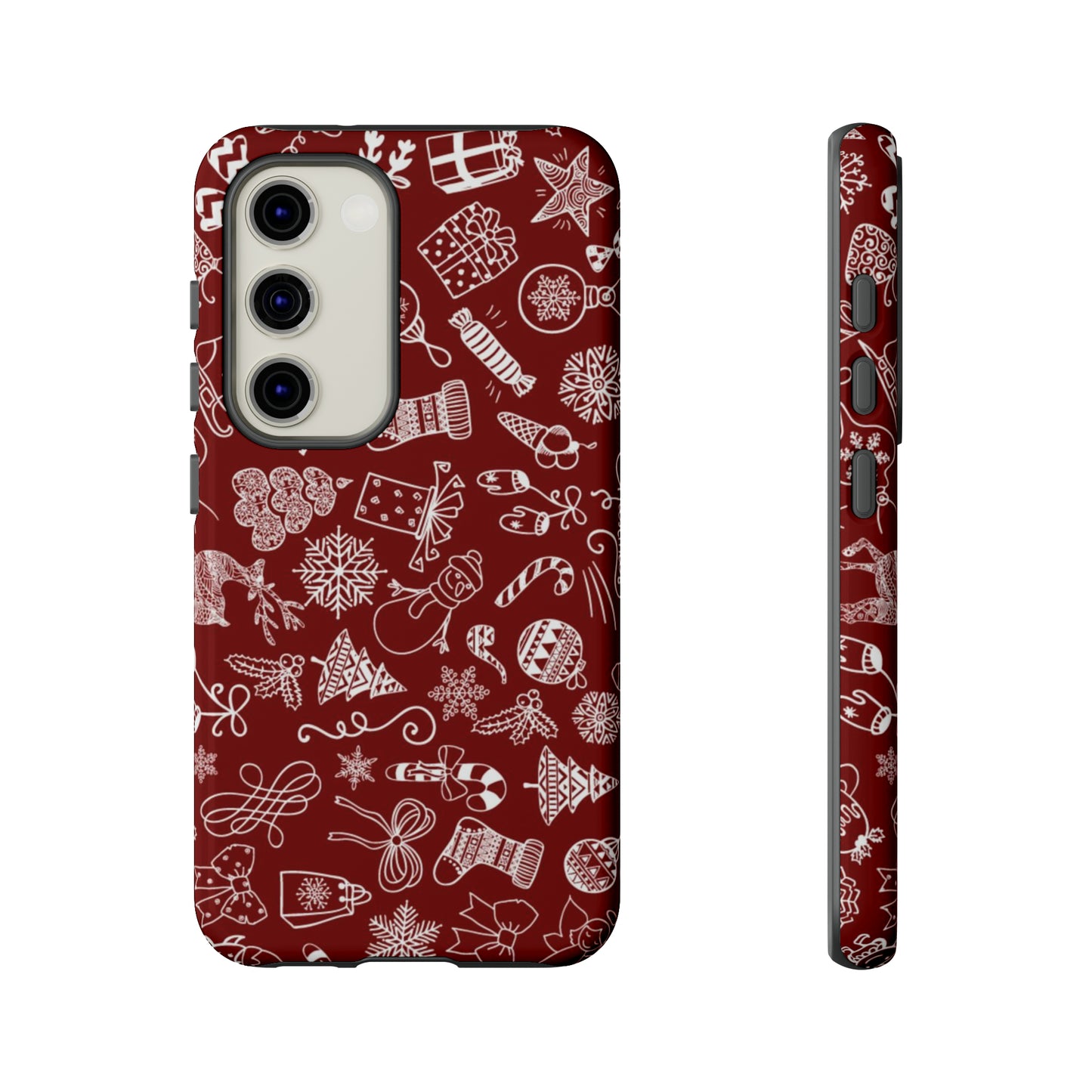 Christmas doodles on red - Tough Cases