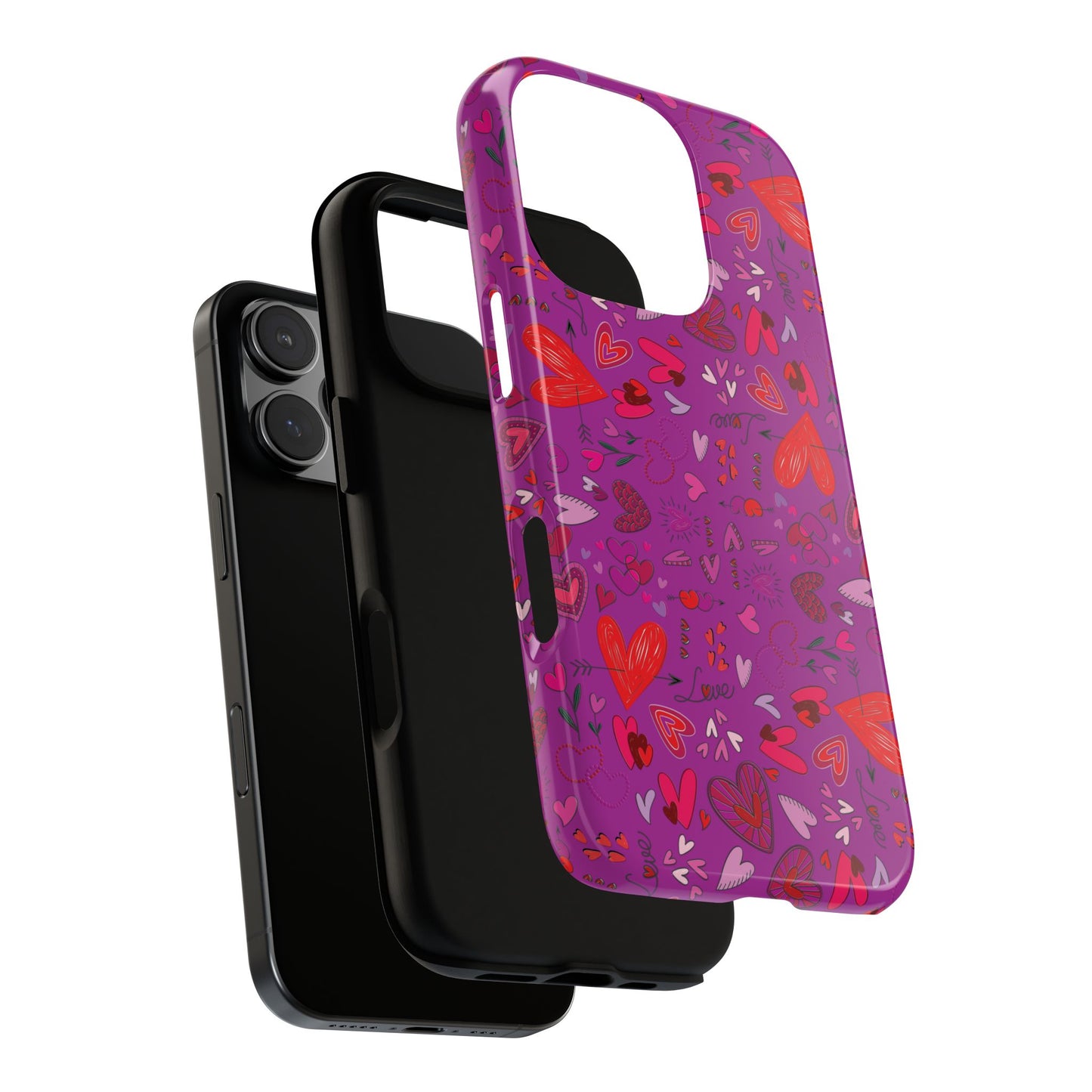 Heart Doodles - Deep Magenta B805AE - Tough Cases