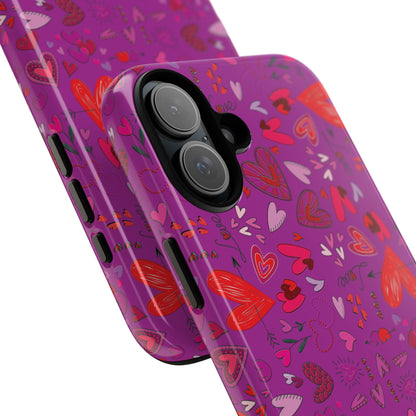 Heart Doodles - Deep Magenta B805AE - Tough Cases