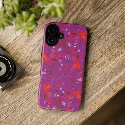 Heart Doodles - Deep Magenta B805AE - Tough Cases