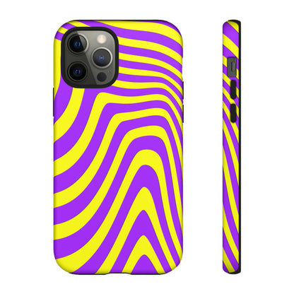 Retro wavy - yellow and purple - Tough Cases