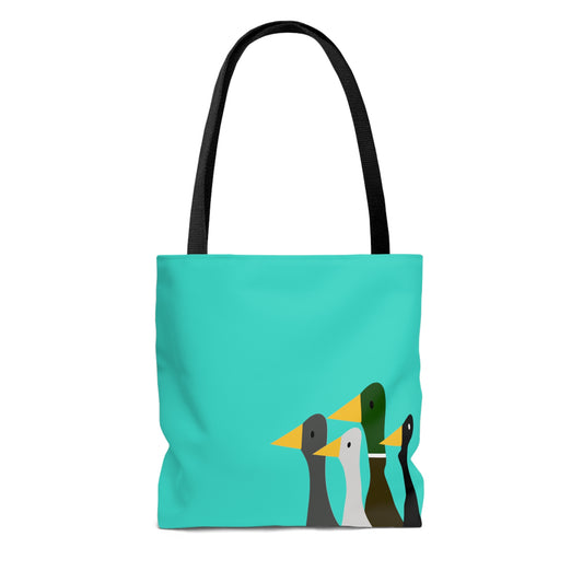 Nifty Ducks Co. Logo2 - Turquoise 40E0D0 - Tote Bag