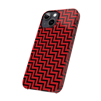 Zigs and Zags - Black - Scarlet - Slim Phone Cases