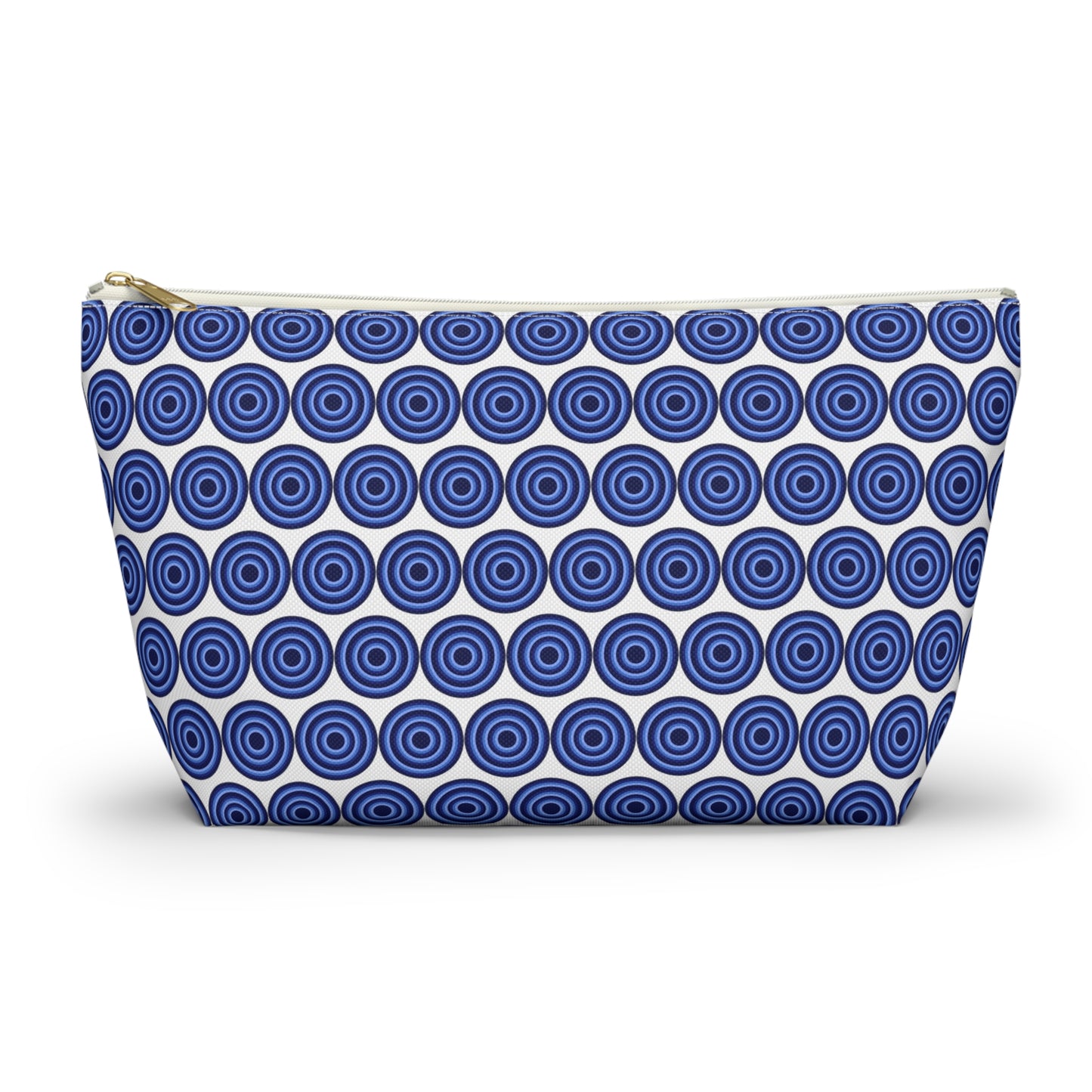 Colorful Circles - Blue - White - Accessory Pouch w T-bottom