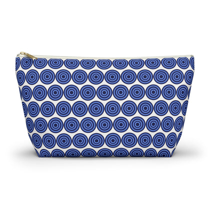 Colorful Circles - Blue - White - Accessory Pouch w T-bottom