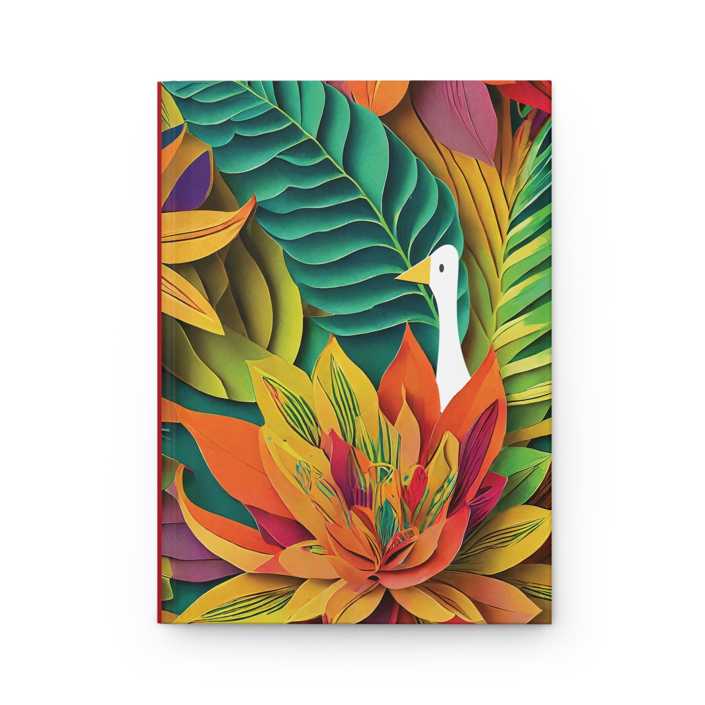 Large Tropical Flowers2 - Duck - Hardcover Journal Matte