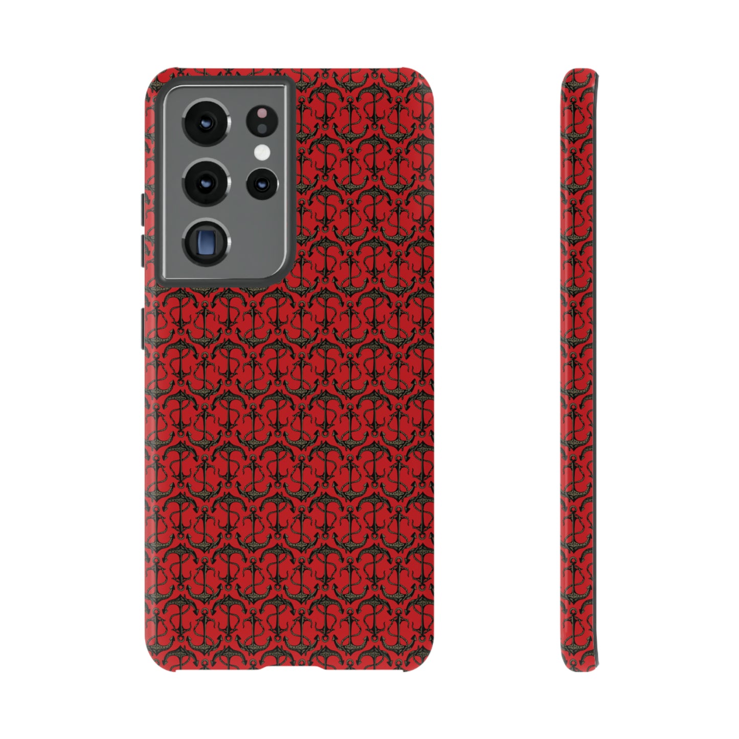 Anchors Away - Black Gray - Scarlet de0000 - Tough Cases