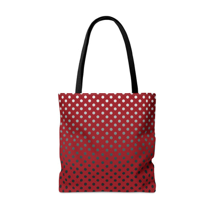 Red with Black Gray White Dots - Tote Bag