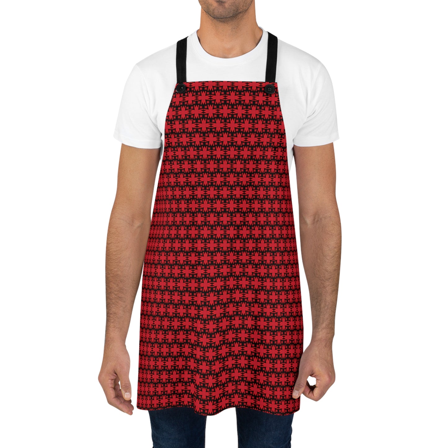 Letter Art - M - Red - Black 000000 - Apron