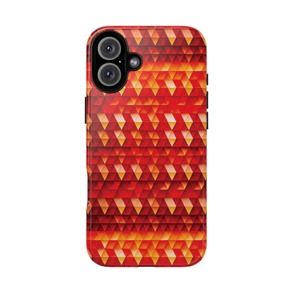 Geometric Flame - Red Triangles - Boston University Red d00000 - Tough Cases