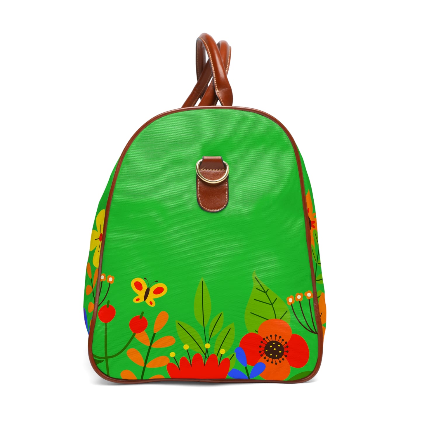 Bright Summer flowers - Lime Green 21C12E - Waterproof Travel Bag