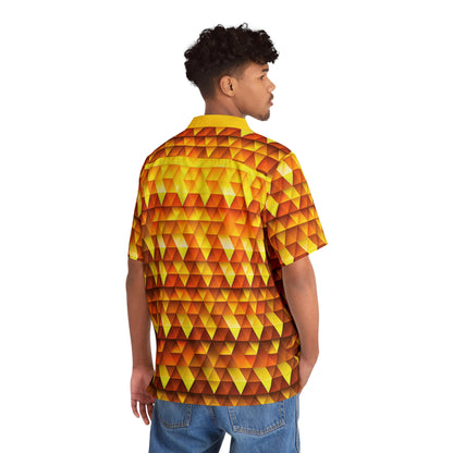 Golden Radiance - Sizzling Sunrise ffdb00 - Men's Hawaiian Shirt