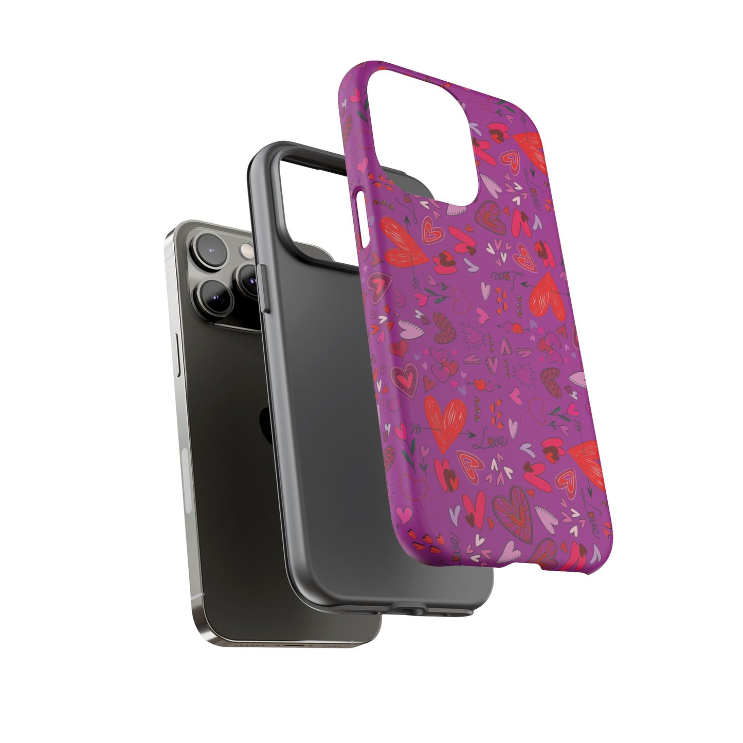 Heart Doodles - Deep Magenta B805AE - Tough Cases