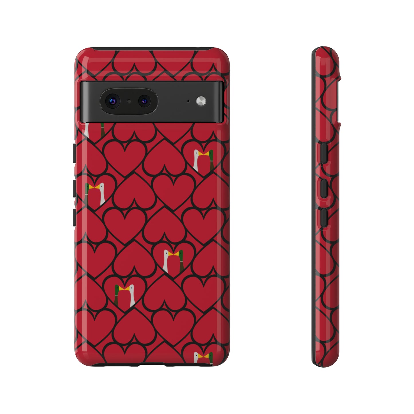 Ducks in hearts - Fire Engine Red c8092e - Tough Cases