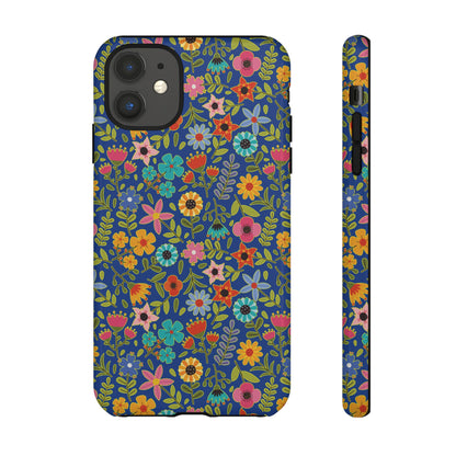 Playful Spring flowers - blue - Tough Cases