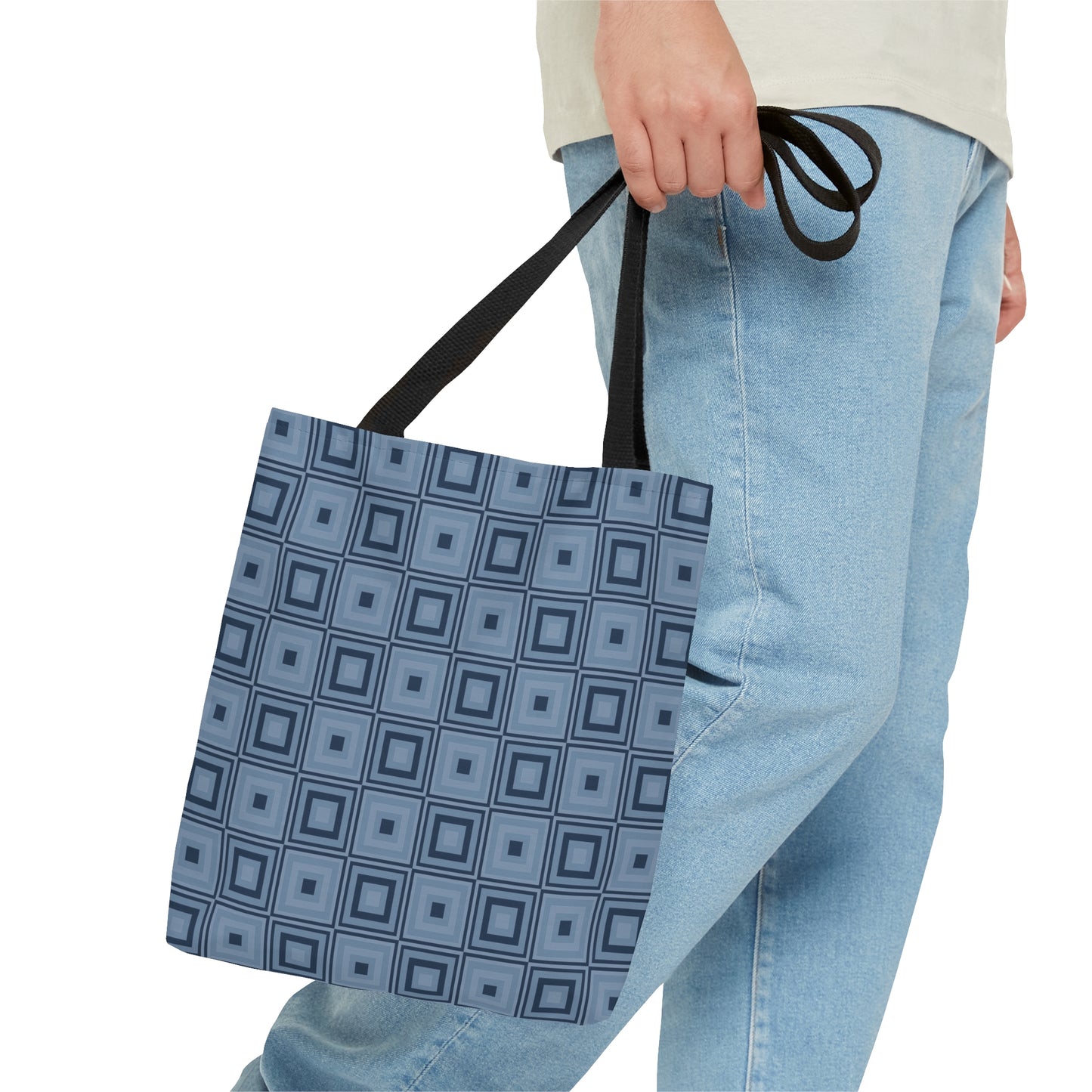 Charcoal - Weldon Blue Squares - Tote Bag