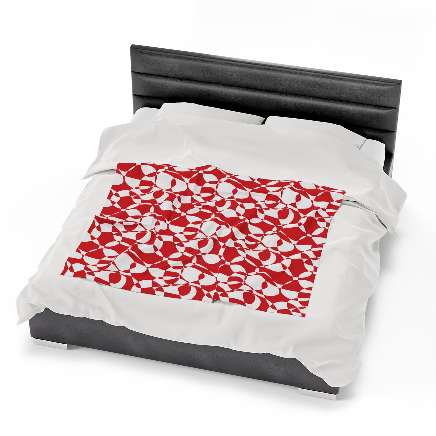 Scarlet Symphony - White - Velveteen Plush Blanket