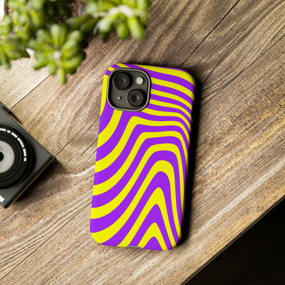 Retro wavy - yellow and purple - Tough Cases