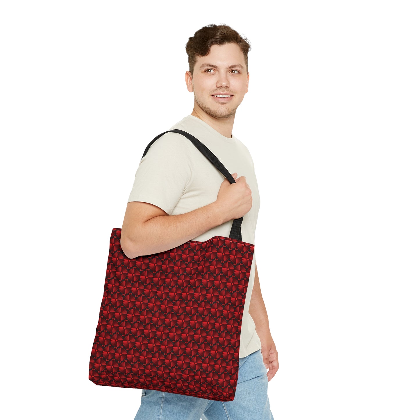 Letter Art - I - Red - Black 000000 - Tote Bag