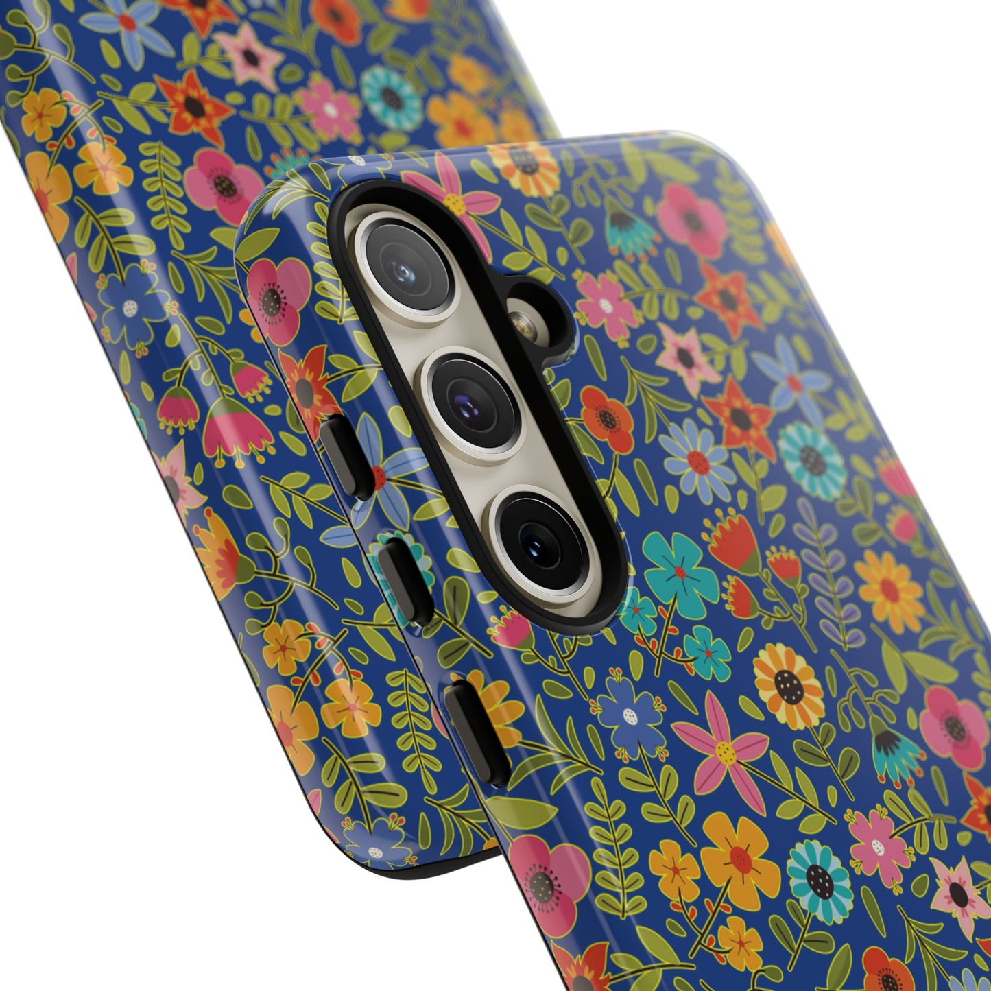 Playful Spring flowers - blue - Tough Cases