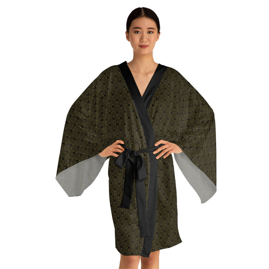 Art Deco 10 - Long Sleeve Kimono Robe (AOP)
