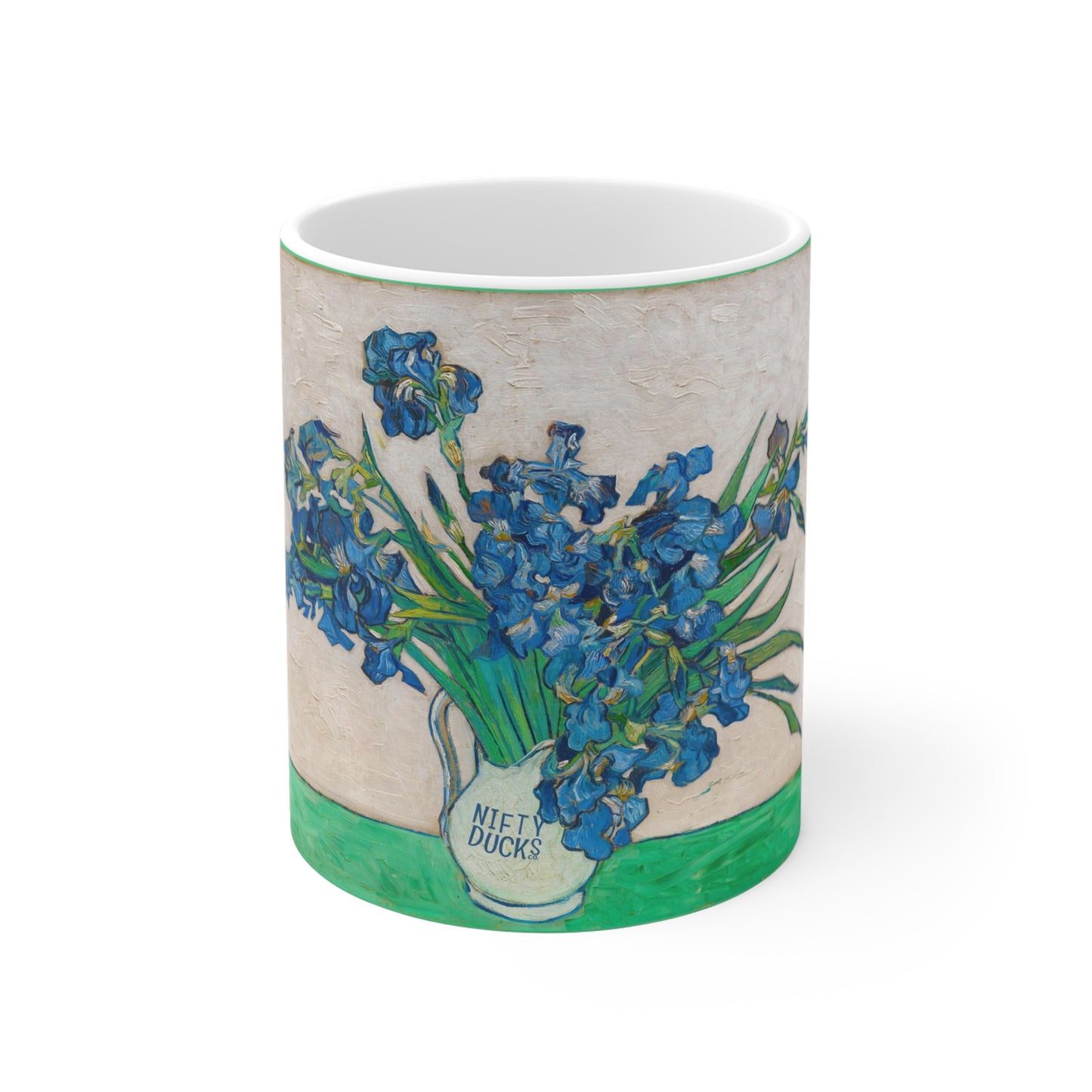 Irises - 1890 - van Gogh - Emerald 4fce8f - Mug 11oz