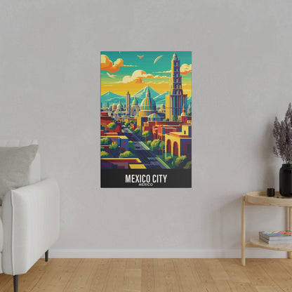 Mexico City - Mexico - Black 000000 - Matte Canvas, Stretched, 0.75"