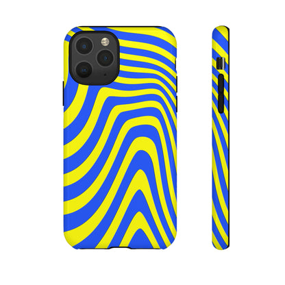 Retro wavy - yellow and blue - Tough Cases