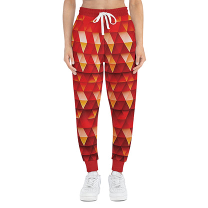 Geometric Flame - Red Triangles - Boston University Red d00000 - Athletic Joggers