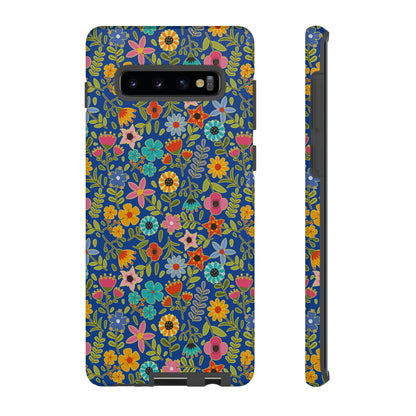 Playful Spring flowers - blue - Tough Cases