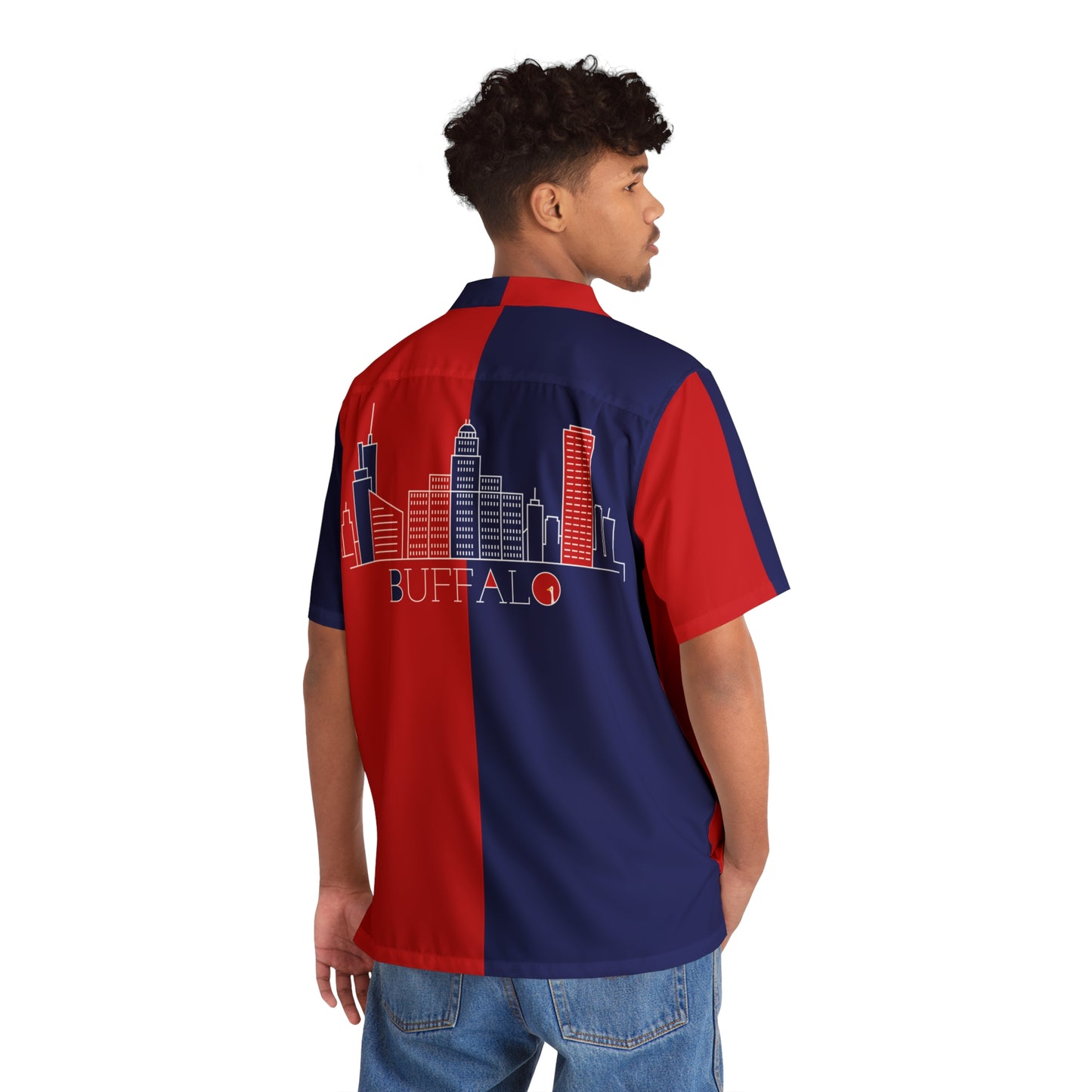 Buffalo - Red White and Blue City series - Men's Hawaiian Shirt